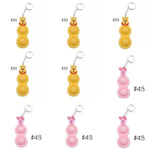 (9) Lot of Simple Dimple Keychains Wholesale Winnie the Pooh Bear & Piglet Toy